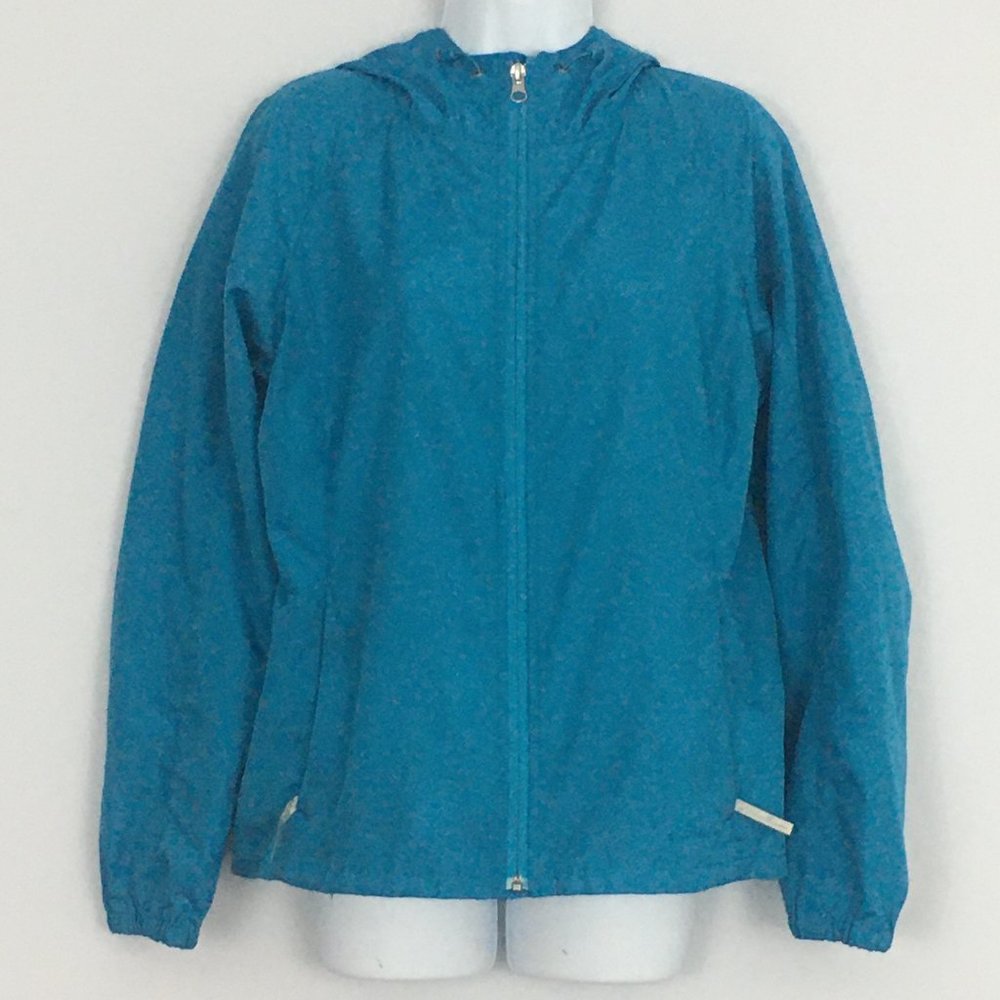 Eddie Bauer Womens S Teal Packable 100% Polyester Full Zip Lightweight Hoodie - Picture 1 of 10